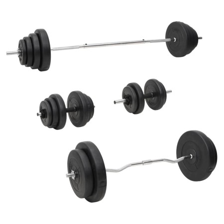 Set of bars and dumbbells with plates 120 kg by vidaXL, free weight - Ref: Foro24-3145031, Price: 416,74 €, Discount: %