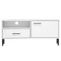 TV-Möbel mit Metallbeinen OSLO massives Kiefernholz weiß von vidaXL, TV-Möbel - Ref: Foro24-351023, Preis: 67,32 €, Rabatt: %