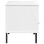 TV-Möbel mit Metallbeinen OSLO massives Kiefernholz weiß von vidaXL, TV-Möbel - Ref: Foro24-351023, Preis: 67,32 €, Rabatt: %