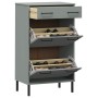 OSLO solid pine gray shoe rack with metal legs by vidaXL, Shoe racks and shoe organizers - Ref: Foro24-350983, Price: 127,07 ...