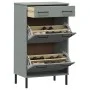 OSLO solid pine gray shoe rack with metal legs by vidaXL, Shoe racks and shoe organizers - Ref: Foro24-350983, Price: 125,19 ...