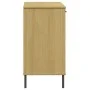 Zapatero patas de metal OSLO madera maciza marrón 113x40x77 cm de vidaXL, Aparadores - Ref: Foro24-351018, Precio: 105,14 €, ...