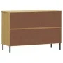 Zapatero patas de metal OSLO madera maciza marrón 113x40x77 cm de vidaXL, Aparadores - Ref: Foro24-351018, Precio: 105,14 €, ...