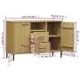 Zapatero patas de metal OSLO madera maciza marrón 113x40x77 cm de vidaXL, Aparadores - Ref: Foro24-351018, Precio: 105,14 €, ...