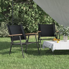 Sillas de camping 2 uds tela Oxford negro 54x55x78 cm