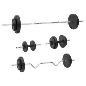 Juego de barras y mancuernas con discos 60 kg