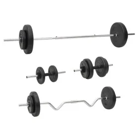 Set of bars and dumbbells with plates 60 kg by vidaXL, free weight - Ref: Foro24-3145028, Price: 172,50 €, Discount: %