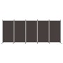 Divider screen with 5 brown fabric panels 433x180 cm by vidaXL, Room dividers - Ref: Foro24-350267, Price: 59,96 €, Discount: %