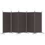 Biombo divisor de 5 paneles de tela marrón 433x180 cm de vidaXL, Divisores de ambientes - Ref: Foro24-350267, Precio: 59,96 €...