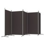 Biombo divisor de 5 paneles de tela marrón 433x180 cm de vidaXL, Divisores de ambientes - Ref: Foro24-350267, Precio: 59,96 €...
