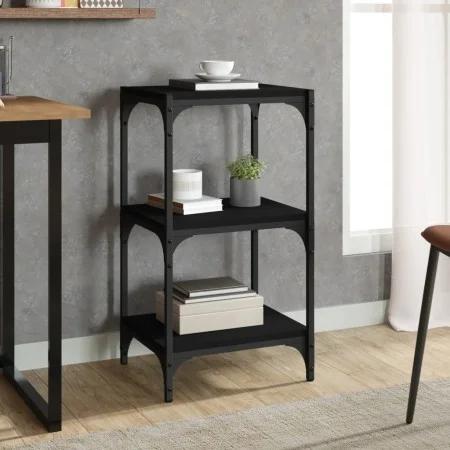 Regal aus Sperrholz und schwarzem Stahl, 40 x 33 x 70,5 cm von vidaXL, Bücherregale und Regale - Ref: Foro24-819307, Preis: 4...