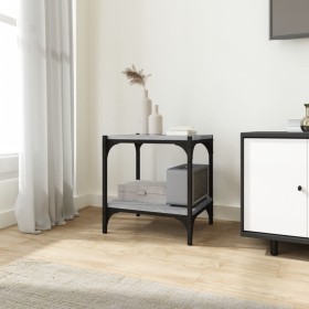 Mueble para TV contrachapada y acero gris Sonoma 40x33x41 cm