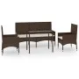 4-teiliges Gartenmöbel-Set und braune synthetische Rattankissen von vidaXL, Gartensets - Ref: Foro24-319503, Preis: 207,29 €,...