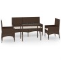 4-teiliges Gartenmöbel-Set und braune synthetische Rattankissen von vidaXL, Gartensets - Ref: Foro24-319503, Preis: 210,13 €,...