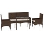 4-teiliges Gartenmöbel-Set und braune synthetische Rattankissen von vidaXL, Gartensets - Ref: Foro24-319503, Preis: 210,13 €,...