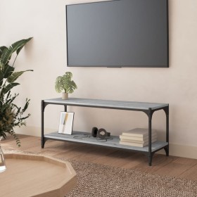 TV-Möbel Sperrholz und Sonoma grauer Stahl 100x33x41 cm von vidaXL, TV-Möbel - Ref: Foro24-819350, Preis: 48,59 €, Rabatt: %