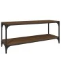 TV-Schrank aus braunem Eichensperrholz und Stahl, 100 x 33 x 41 cm von vidaXL, TV-Möbel - Ref: Foro24-819351, Preis: 50,59 €,...