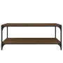 TV-Schrank aus braunem Eichensperrholz und Stahl, 100 x 33 x 41 cm von vidaXL, TV-Möbel - Ref: Foro24-819351, Preis: 50,59 €,...
