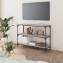Sonoma gray plywood and steel shelving 100x33x70.5 cm by vidaXL, Bookcases and shelves - Ref: Foro24-819355, Price: 58,62 €, ...