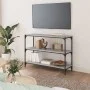 Sonoma gray plywood and steel shelving 100x33x70.5 cm by vidaXL, Bookcases and shelves - Ref: Foro24-819355, Price: 57,85 €, ...