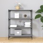 Sonoma-graues Regal aus Sperrholz und Stahl, 80 x 33 x 100 cm von vidaXL, Bücherregale und Regale - Ref: Foro24-819345, Preis...