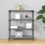 Sonoma-graues Regal aus Sperrholz und Stahl, 80 x 33 x 100 cm von vidaXL, Bücherregale und Regale - Ref: Foro24-819345, Preis...