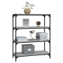 Sonoma-graues Regal aus Sperrholz und Stahl, 80 x 33 x 100 cm von vidaXL, Bücherregale und Regale - Ref: Foro24-819345, Preis...