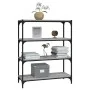Sonoma-graues Regal aus Sperrholz und Stahl, 80 x 33 x 100 cm von vidaXL, Bücherregale und Regale - Ref: Foro24-819345, Preis...
