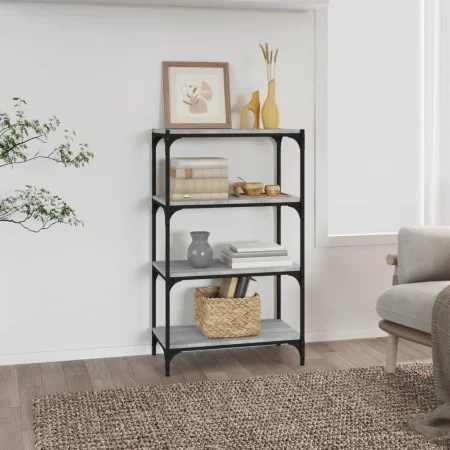 Sonoma-graues Regal aus Sperrholz und Stahl, 60 x 33 x 100 cm von vidaXL, Bücherregale und Regale - Ref: Foro24-819330, Preis...