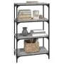 Sonoma-graues Regal aus Sperrholz und Stahl, 60 x 33 x 100 cm von vidaXL, Bücherregale und Regale - Ref: Foro24-819330, Preis...