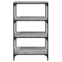 Sonoma-graues Regal aus Sperrholz und Stahl, 60 x 33 x 100 cm von vidaXL, Bücherregale und Regale - Ref: Foro24-819330, Preis...