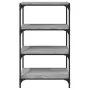 Sonoma-graues Regal aus Sperrholz und Stahl, 60 x 33 x 100 cm von vidaXL, Bücherregale und Regale - Ref: Foro24-819330, Preis...