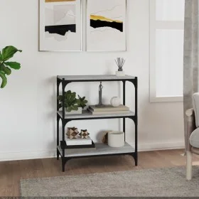 Plywood and gray Sonoma steel shelf 60x33x70.5 cm by vidaXL, Bookcases and shelves - Ref: Foro24-819325, Price: 40,56 €, Disc...