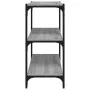 Estantería contrachapada y acero gris Sonoma 60x33x70,5 cm de vidaXL, Librerías y estanterías - Ref: Foro24-819325, Precio: 4...