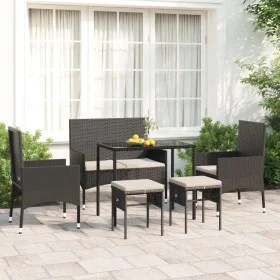 6-piece garden furniture set and black synthetic rattan cushions by vidaXL, Garden sets - Ref: Foro24-319508, Price: 277,44 €...