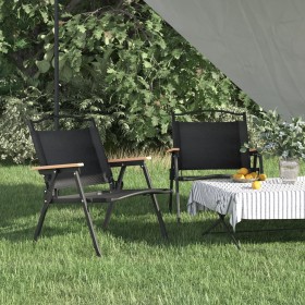 Sillas de camping 2 uds tela Oxford negro 54x43x59 cm de vidaXL, Sillas de jardín - Ref: Foro24-319482, Precio: 90,56 €, Desc...