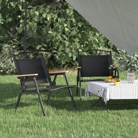 Sillas de camping 2 uds tela Oxford negro 54x43x59 cm