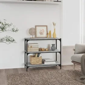 Sonoma gray plywood and steel shelving 80x33x70.5 cm by vidaXL, Bookcases and shelves - Ref: Foro24-819340, Price: 46,00 €, D...