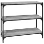 Sonoma-graues Regal aus Sperrholz und Stahl, 80 x 33 x 70,5 cm von vidaXL, Bücherregale und Regale - Ref: Foro24-819340, Prei...