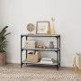Sonoma gray plywood and steel shelving 80x33x70.5 cm by vidaXL, Bookcases and shelves - Ref: Foro24-819340, Price: 45,94 €, D...