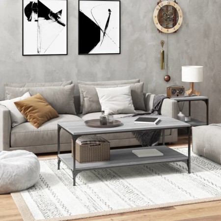 Mesa de centro madera contrachapada gris Sonoma 100x50x40 cm de vidaXL, Mesas de centro - Ref: Foro24-819365, Precio: 60,68 €