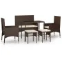 6-piece garden furniture set and brown synthetic rattan cushions by vidaXL, Garden sets - Ref: Foro24-319507, Price: 224,04 €...