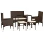 6-piece garden furniture set and brown synthetic rattan cushions by vidaXL, Garden sets - Ref: Foro24-319507, Price: 224,04 €...