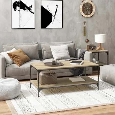 Mesa de centro madera contrachapada roble Sonoma 80x50x40 cm de vidaXL, Mesas de centro - Ref: Foro24-819368, Precio: 57,77 €...