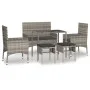 6-piece garden furniture set with gray synthetic rattan cushions by vidaXL, Garden sets - Ref: Foro24-319509, Price: 231,87 €...