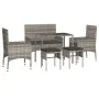 6-piece garden furniture set with gray synthetic rattan cushions by vidaXL, Garden sets - Ref: Foro24-319509, Price: 231,87 €...