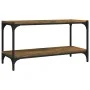 Smoked oak plywood and steel TV cabinet 80x33x41 cm by vidaXL, TV Furniture - Ref: Foro24-819334, Price: 44,10 €, Discount: %