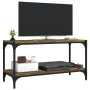 Smoked oak plywood and steel TV cabinet 80x33x41 cm by vidaXL, TV Furniture - Ref: Foro24-819334, Price: 44,10 €, Discount: %