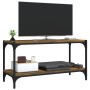 TV-Schrank aus geräuchertem Eichensperrholz und Stahl, 80 x 33 x 41 cm von vidaXL, TV-Möbel - Ref: Foro24-819334, Preis: 44,7...