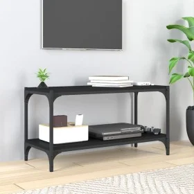 TV-Schrank aus Sperrholz und schwarzem Stahl, 80 x 33 x 41 cm von vidaXL, TV-Möbel - Ref: Foro24-819332, Preis: 43,62 €, Raba...